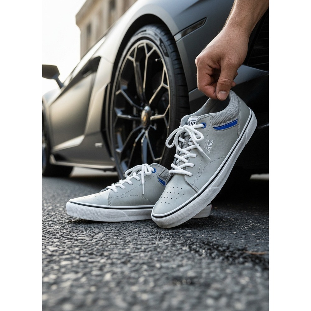 Vans Mens 10 Gray Low Top Sneakers Shoes Sanitized